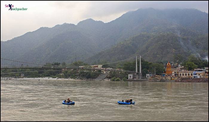 Ganga River and Ram Jhoola Rishikesh