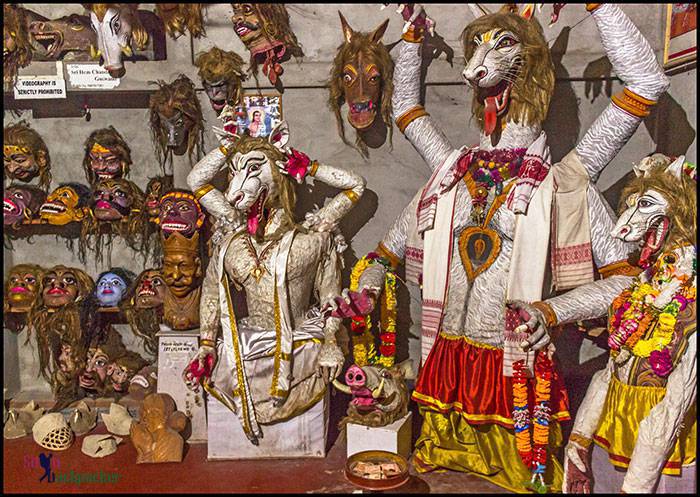 Mask making at Majuli River Island, Assam