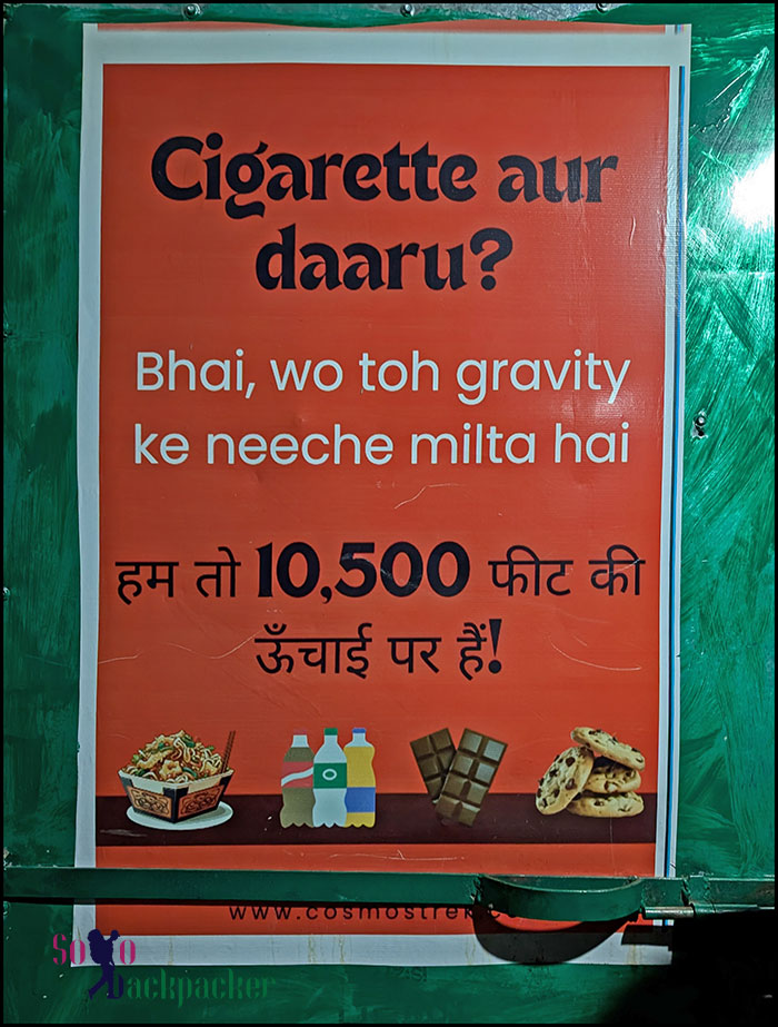 Humorous Signboard at Base Camp