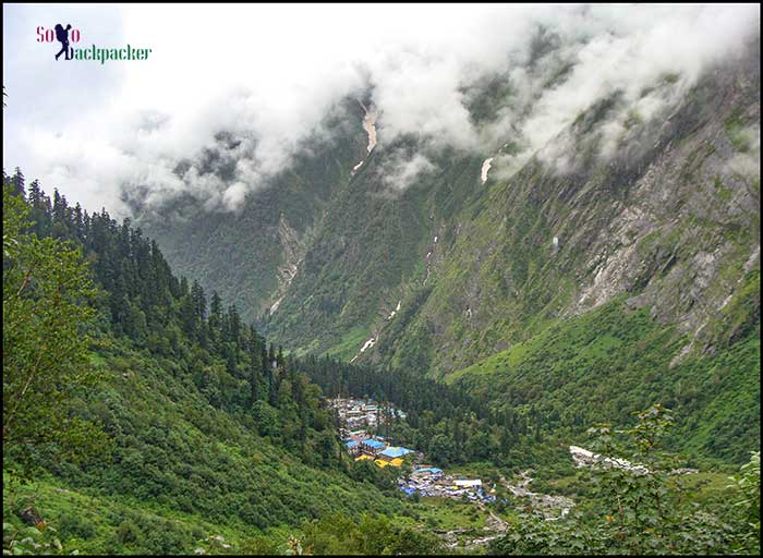Ghangaria Village from the Hemkund Trail Ghangaria Village from the Hemkund Trail